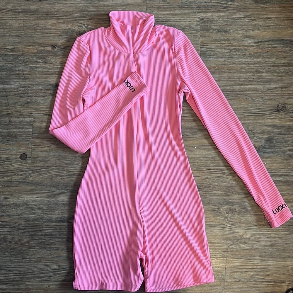 Pink long sleeve turtleneck with shorts!